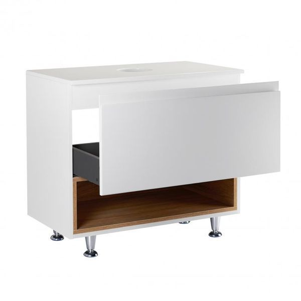 Тумба підлогова Qtap Robin 800х616х437 White/Whitish oak зі стільницею QT1380TNН8001WWO SD00045871 фото