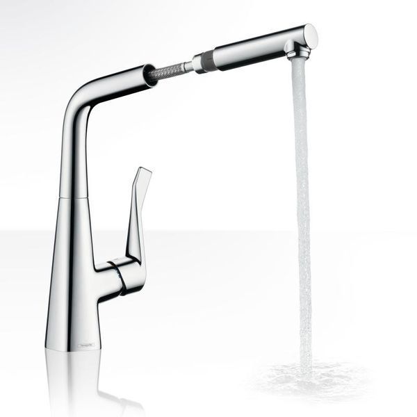 Змішувач для кухні Hansgrohe Metris Select 320 з висувним душем, хром (14884000) 14884000 фото