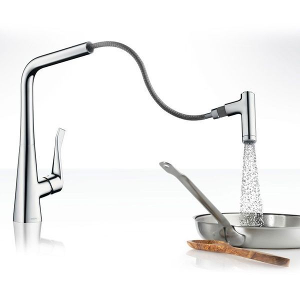 Змішувач для кухні Hansgrohe Metris Select 320 з висувним душем, хром (14884000) 14884000 фото