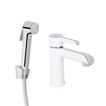 Змішувач для раковини Qtap Grand (з гігієнічним душем) QTGRA272CRW45671 Chrome/White SD00051795 фото
