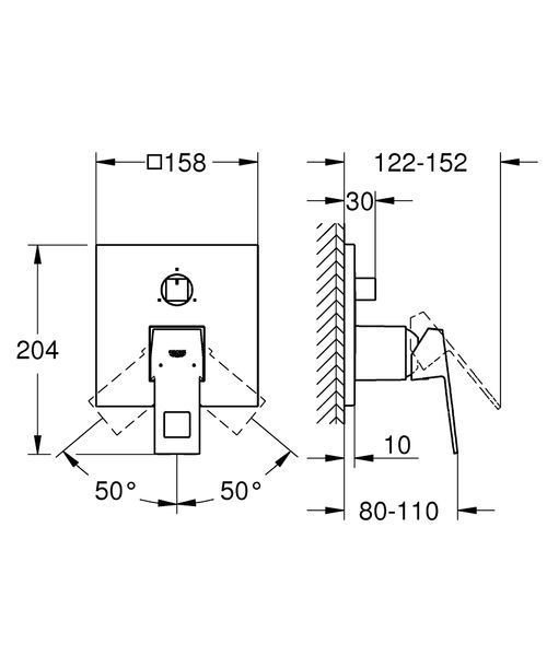 Змішувач прихованого монтажу на 3 споживачі Grohe Eurocube 24094000 24094000 фото
