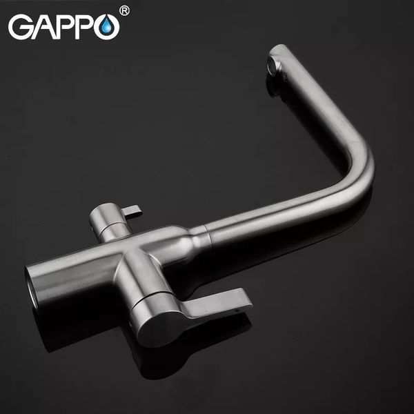 Смеситель для кухни на две воды GAPPO G4399-4, сатин G4399-4 фото