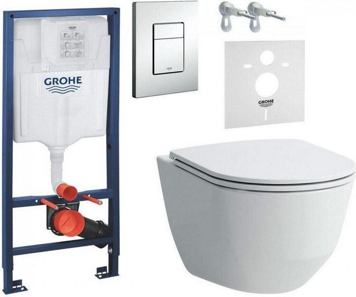 Комплект: Інсталяція Grohe 38772001+ унітаз Laufen Pro New Rimless H8669570000001 з кришкою Soft-Close Slim 38772001+H8669570000001 фото