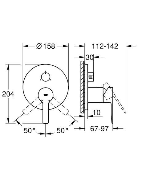Змішувач прихованого монтажу на 3 споживача Grohe Lineare New 24095001 24095001 фото