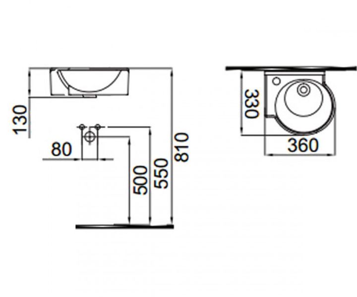 Умивальник 36 см червоний, лівий IDEVIT Myra Mini 0201-0367-08 0201-0367-08 фото