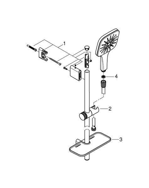 Душевой гарнитур со штангой, 3 режима струи Grohe Rainshower SmartActive 26586000 26586000 фото