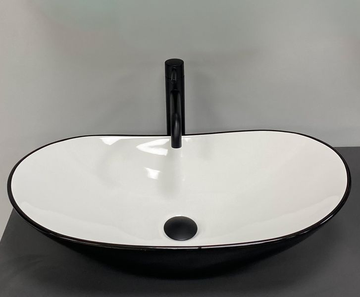 Умивальник (раковина) VBI TURIN BLACK WHITE накладний VBI-011513 фото