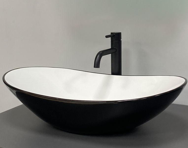 Умивальник (раковина) VBI TURIN BLACK WHITE накладний VBI-011513 фото