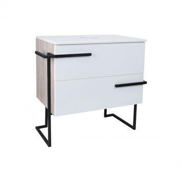 Тумба підлогова Qtap Taurus 600х616х437 White/Whitish oak зі стільницею QT2480TNT603WWO SD00046952 фото