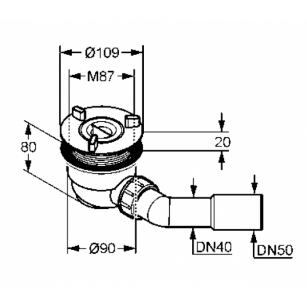 Сифон для душового піддону білий Kludi Tasso d90 2109100-00 2109100-00 фото