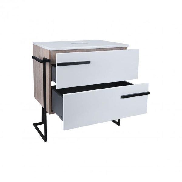 Тумба підлогова Qtap Taurus 600х616х437 White/Whitish oak зі стільницею QT2480TNT603WWO SD00046952 фото