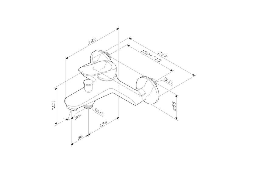 Змішувач для ванни та душу AM.PM F85C10000 Sunny F85C10000 фото