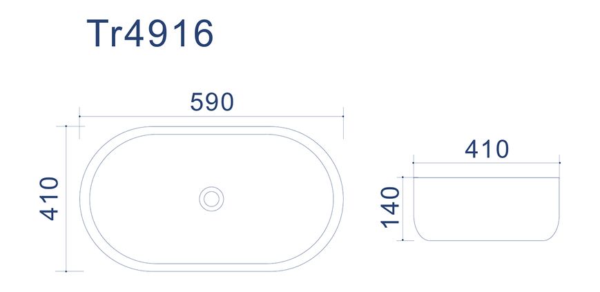 Умивальник накладний Uptrend Venus 59x41x14 білий TR4916 фото