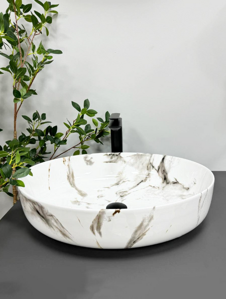 Умивальник (раковина) VBI UDINE CARRARA SHINY GLOSS накладний VBI-012101 фото