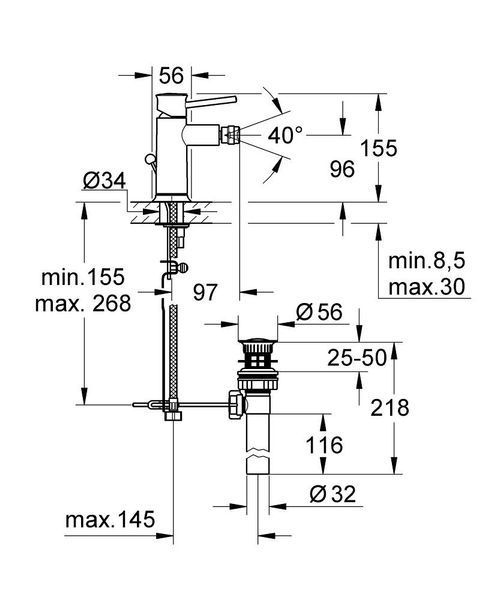 Смеситель для биде Grohe BauClassic 32864000 32864000 фото