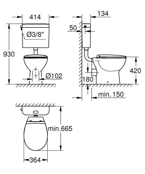 Унітаз-компакт Grohe Bau Ceramic Bundle 39560000 39560000 фото