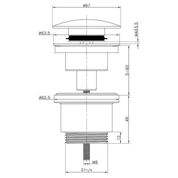 Донный клапан Frap F62-8, автомат, с белой керамической крышкой, 1 1/4", белый F62-8 фото