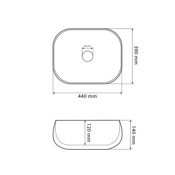 Умивальник (раковина) VBI TRICASE WHITE накладний VBI-015800 фото
