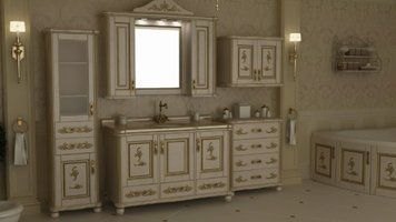 Тумба під умивальник Magic Room 120 см з умивальником та мармуровою стільницею mgr112 фото