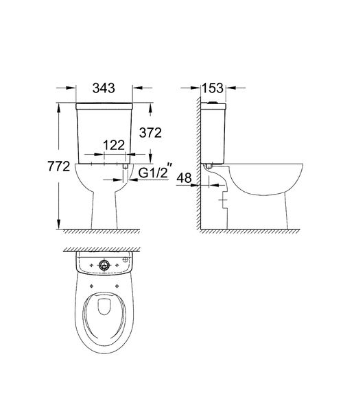 Бачок для компакту Grohe Bau Ceramic 39436000 39436000 фото