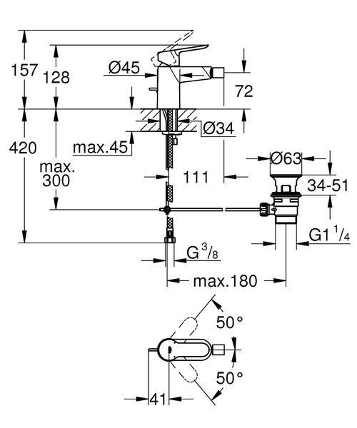Смеситель для биде Grohe BauEdge 23331000 23331000 фото