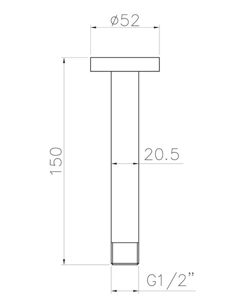 Imprese Тримач лійки підкл. зі стелі довжина 150 мм, 1/2 " SH01-150 фото