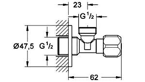 Кутовий вентиль 1/2 "на 1/2" Grohe 2201600M (10 штук) 2201600M фото