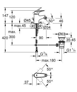 Змішувач для біде Grohe BauFlow 23754000 23754000 фото