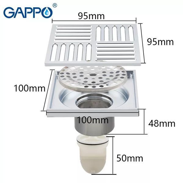 Вертикальний трап GAPPO G81051, латунь, 100х100 мм, хром G81051 фото