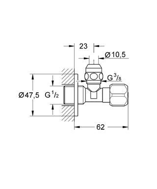 Кутовий вентиль 1/2 "на 3/8" Grohe 2201700M 2201700M фото