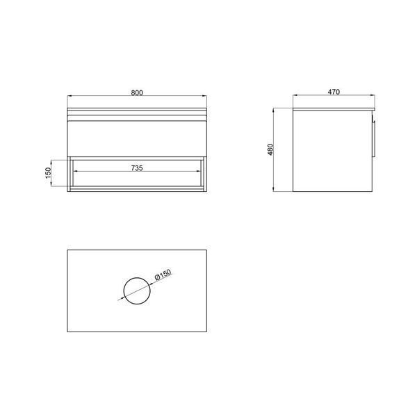 Тумба подвесная Qtap Robin 800х480х470 White со столешницей QT1379TPН8001W SD00051489 фото
