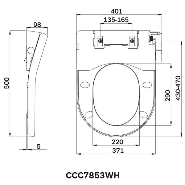 Електронна кришка-біде Clean Care AM.PM CCC7853WH CCC7853WH фото