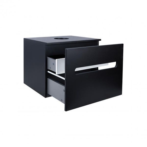Тумба підвісна Qtap Virgo 600х476х469 Black/White зі стільницею QT1879TPА602BW SD00046967 фото