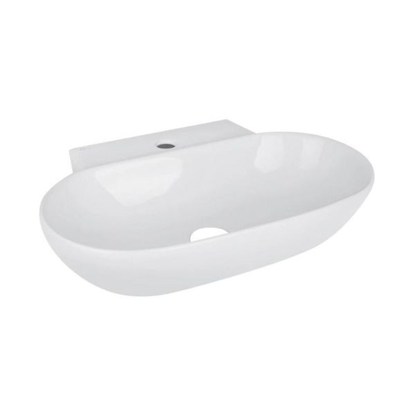 Комплект Qtap Cardinal: Раковина підвісна/накладна овальна 565х400х130 мм White + Донний клапан SD00053454 фото