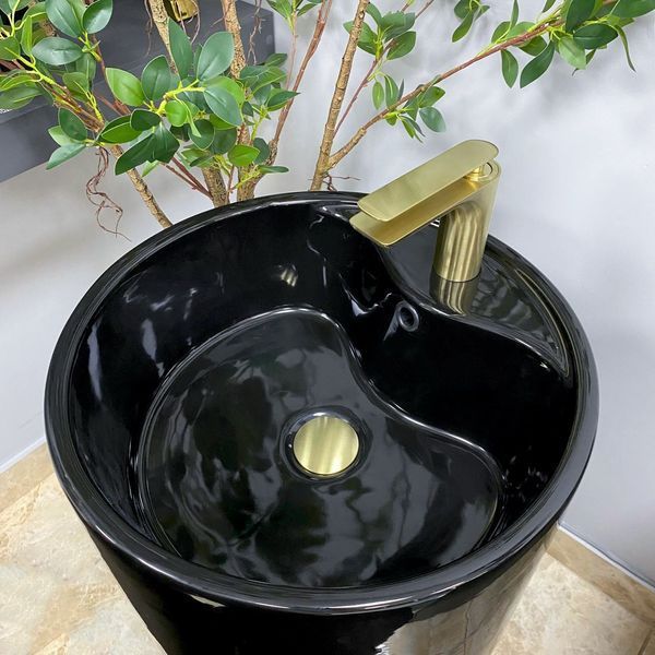 Умывальник (раковина) VBI AGRIENTO BLACK GLOSSY напольный VBI-019005 фото