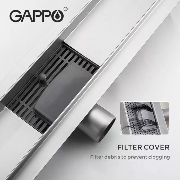 Трап для душу GAPPO G85007-1, 70х500 мм, нержавіюча сталь G85007-1 фото