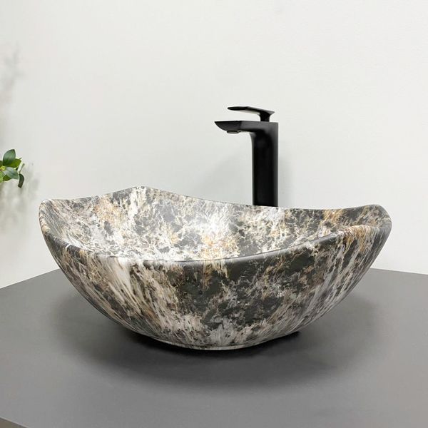 Умивальник (раковина) VBI RONTA DARK GREY STONE MATT накладний VBI-017302 фото