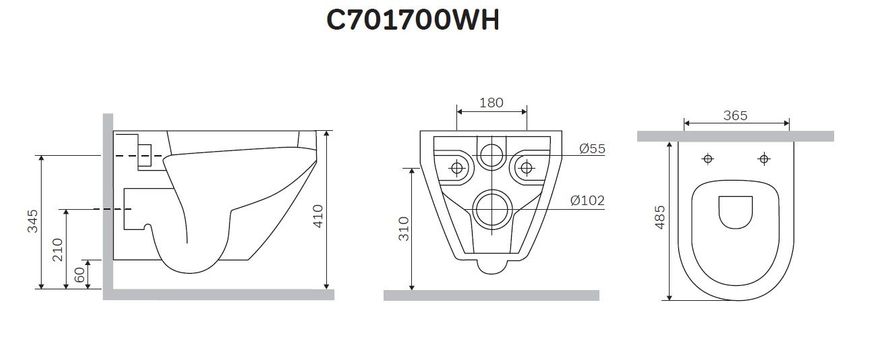 Унітаз підвісний FlashClean AM.PM Spirit 2.0 C701700WH C701700WH фото