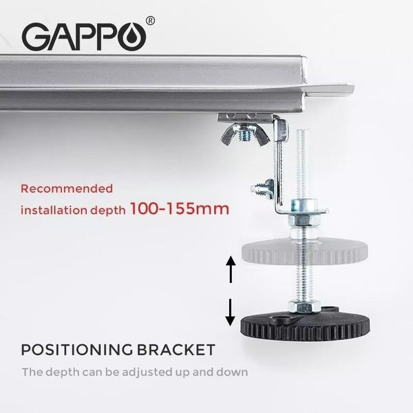 Душевой трап GAPPO G86007-1, 70х600 мм, нержавеющая сталь. G86007-1 фото