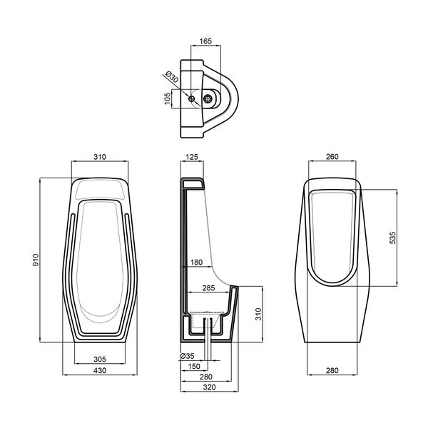 Пісуар підлоговий Qtap Stork 430*340*920, білий SD00045965 фото