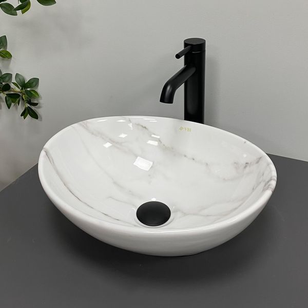Умывальник (раковина) VBI PARMA CALCATTA GLOSSY накладной VBI-011024 фото
