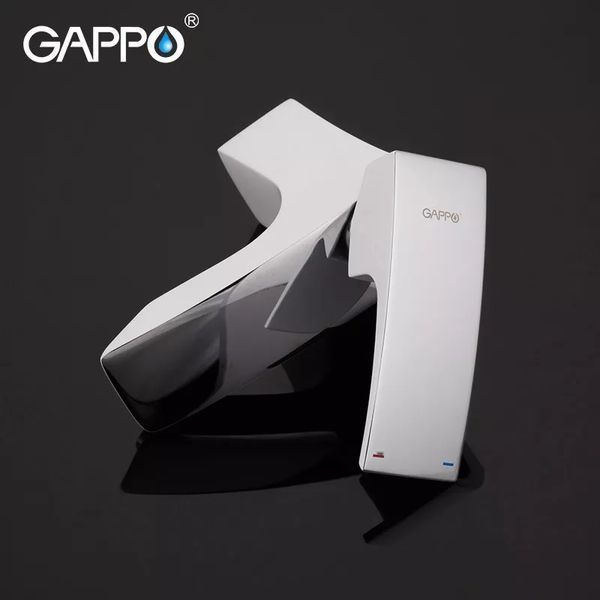 Змішувач для умивальника GAPPO G1007-7, білий/хром G1007-7 фото