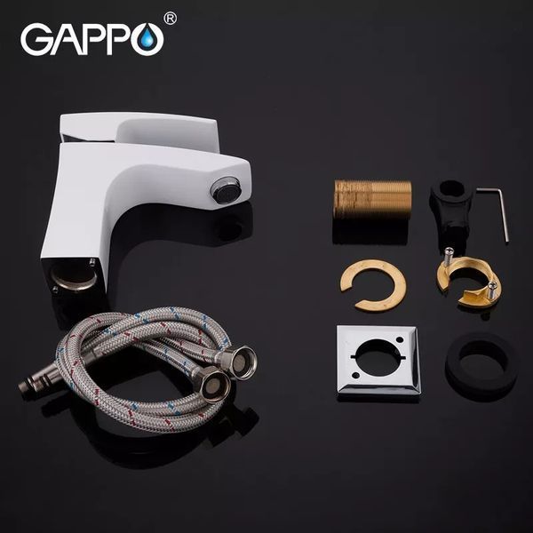 Змішувач для умивальника GAPPO G1007-7, білий/хром G1007-7 фото