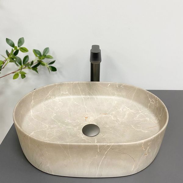 Умывальник (раковина) VBI VERONA 50 BEIGE STONE MATT накладной VBI-011325 фото