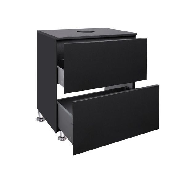 Тумба підлогова Qtap Tern 600х616х469 Matt black зі стільницею QT1780TNL602MB SD00045075 фото