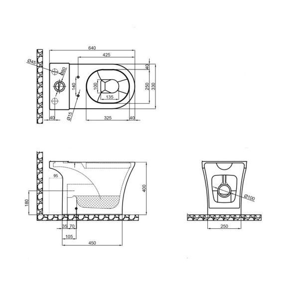 Qtap Presto чаша унитаза напольного Rimless гор. выпуск, нижний подвод, без сиденья 665х345х770m WHI SD00049016 фото