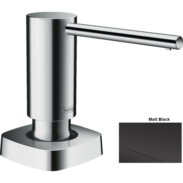 Дозатор кухонний для миючого засобу Hansgrohe A71, 500 ml, Matt Black (40468670) 40468670 фото