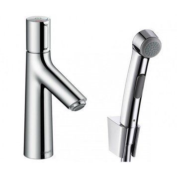 Змішувач для умивальника Hansgrohe Talis Select S зі зливним клапаном Push-Open та з бідеткою, хром (72290000) 72290000 фото
