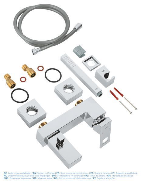 Смеситель для ванны Grohe Eurocube , однорычажный, с душевым гарнитуром (ручной душ+шланг+держатель) 23141000 фото