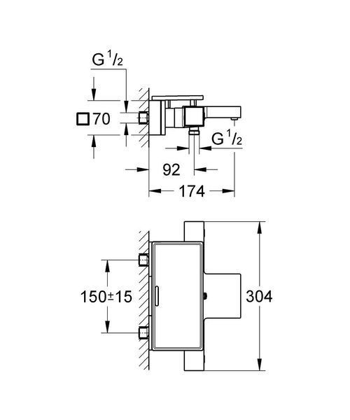 Змішувач термостатичний для ванни Grohe Grohtherm Cube 34502000 34502000 фото